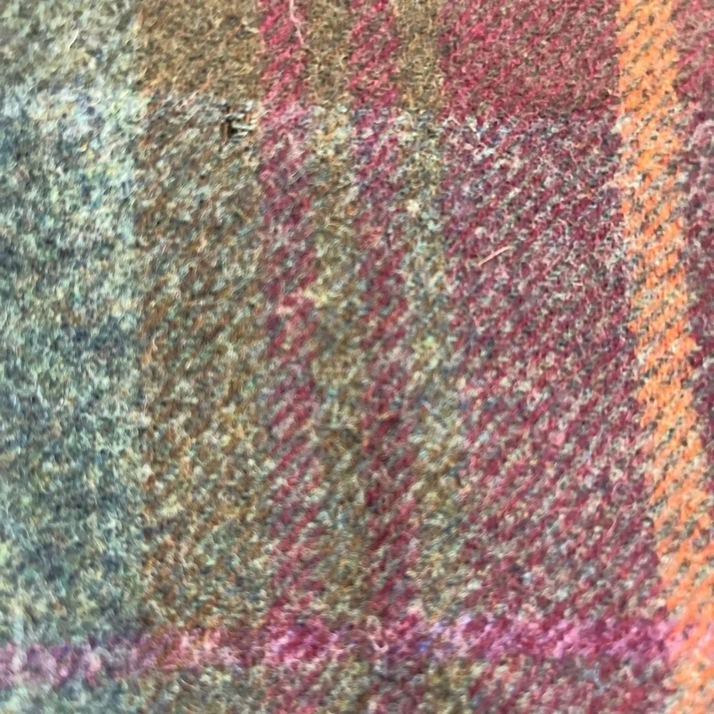 Vintage Lauren Ralph Lauren Petite Tweed Tartan Lamb Wool Leather Elbow Womens M - Picture 11 of 14